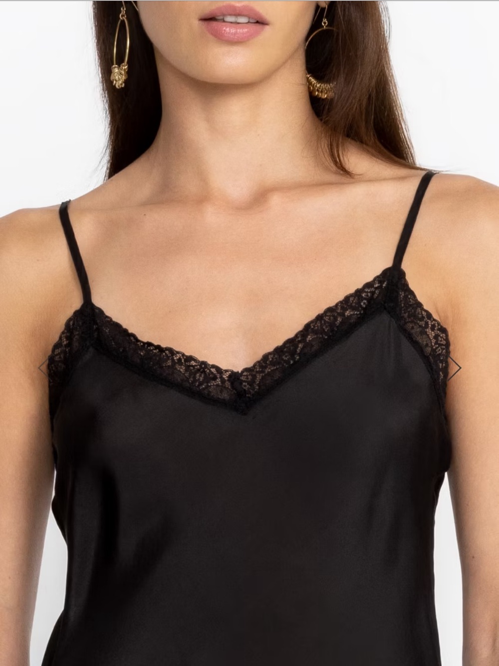 Johnny Was SILK Black Lace-Slip dress NWT Size XL 20” flat p2p, 22” at waist - Picture 6 of 11